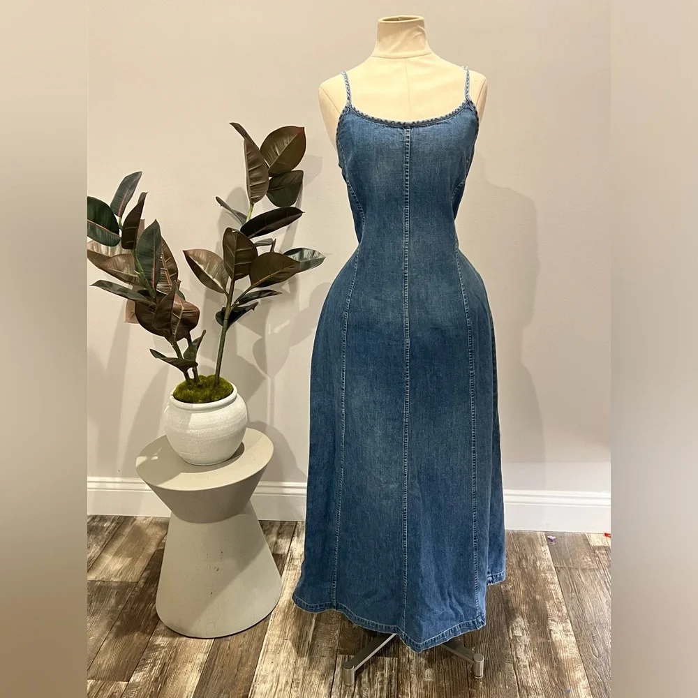 Vintage Laura Ashley - Denim dress - Picture 1 of 5